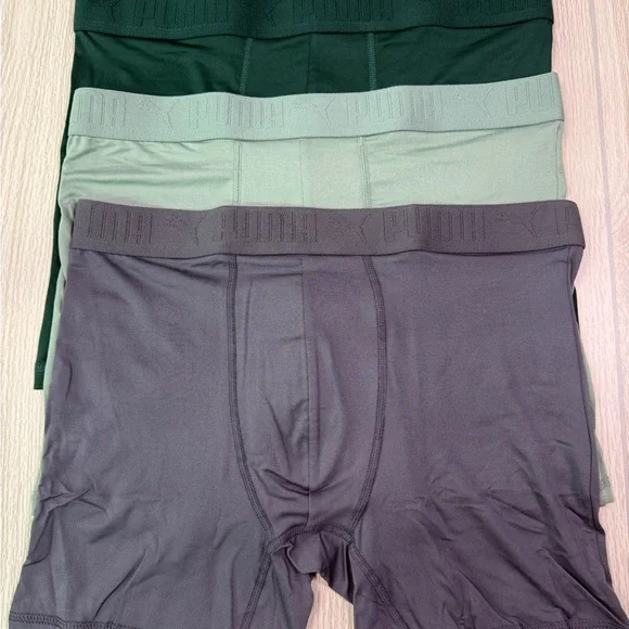 Puma Men's Ultra-Soft Boxer Briefs - Gray, Light Green and Green - Picture 6 of 6